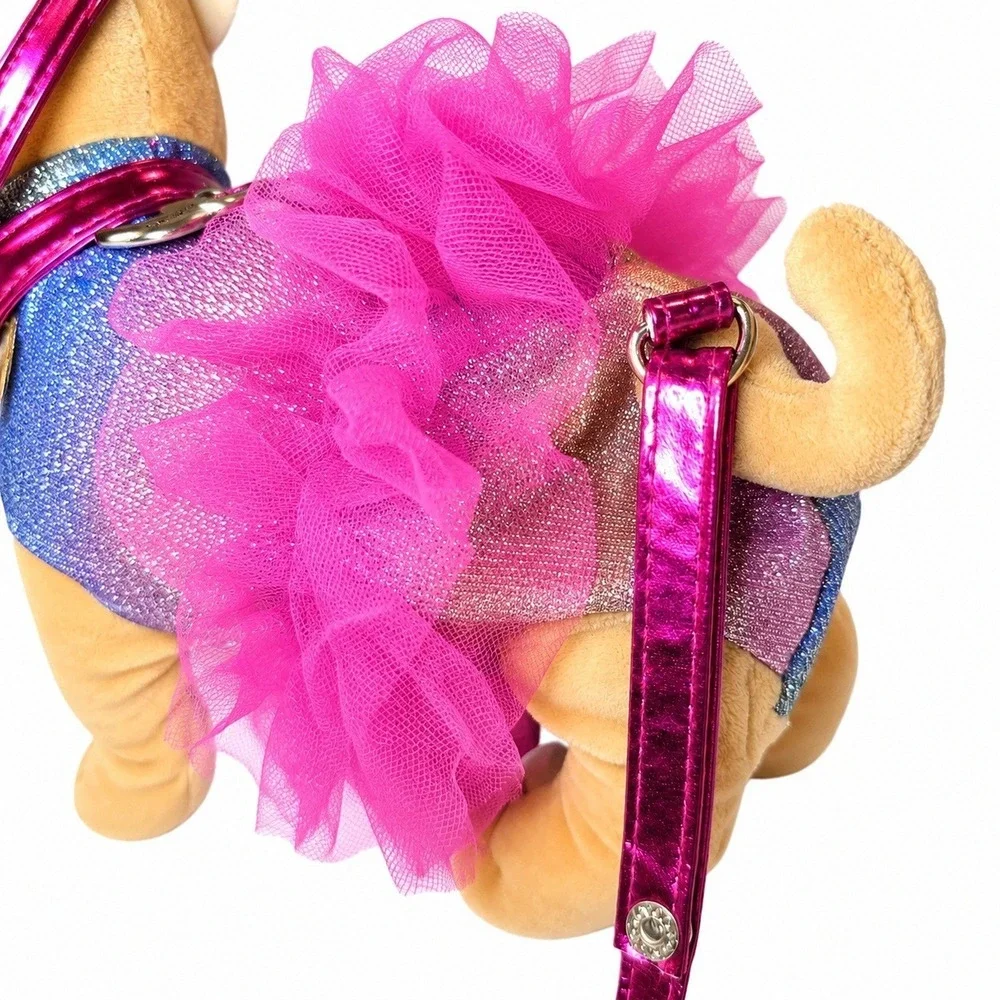 Poochie Co Bette French Bulldog Plush Purse Girls Handbag Rainbow Glitter Bag